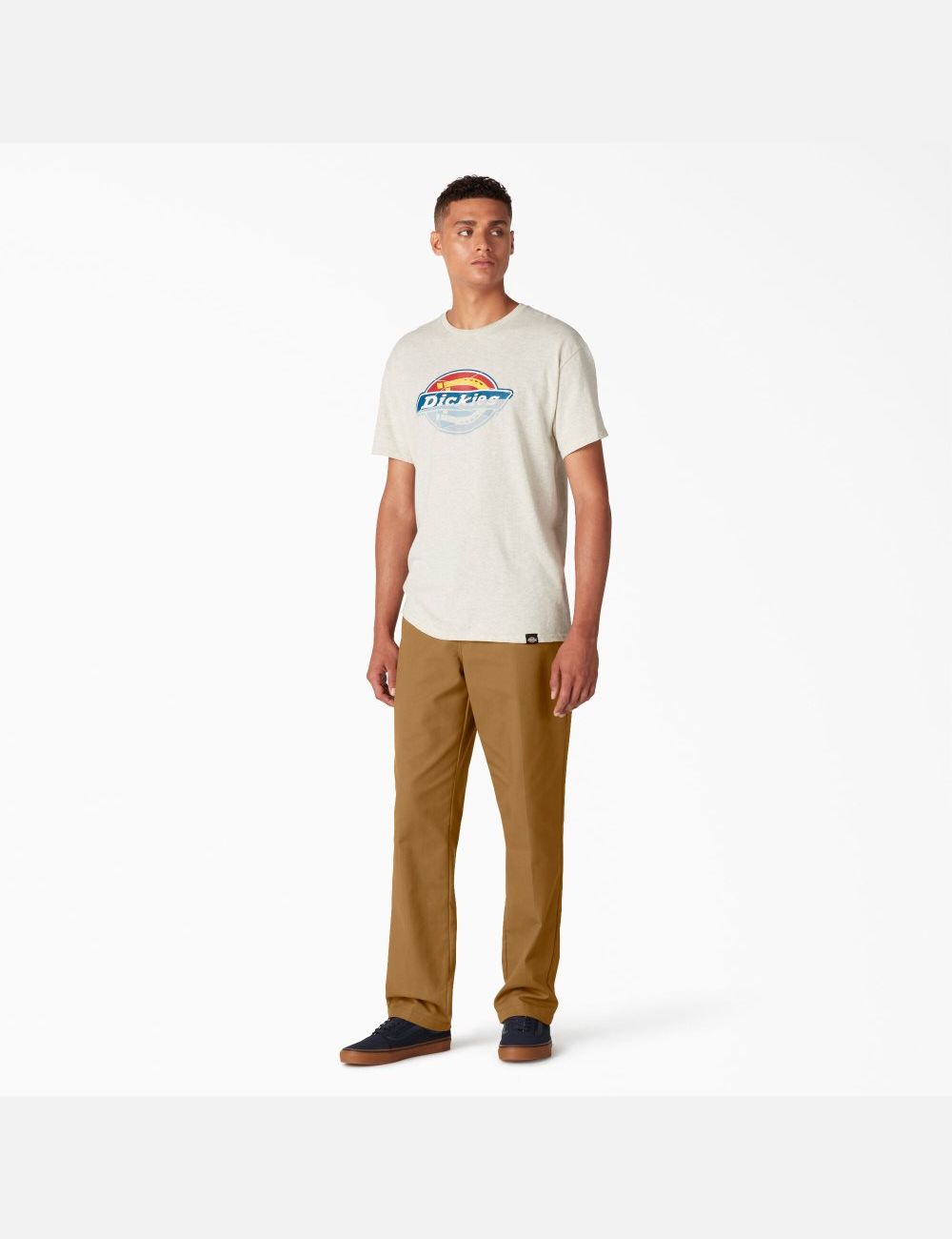 Brown Duck Contrast Topstitch Dickies Slim Fit Skateboarding Pants | 865ISTHMZ