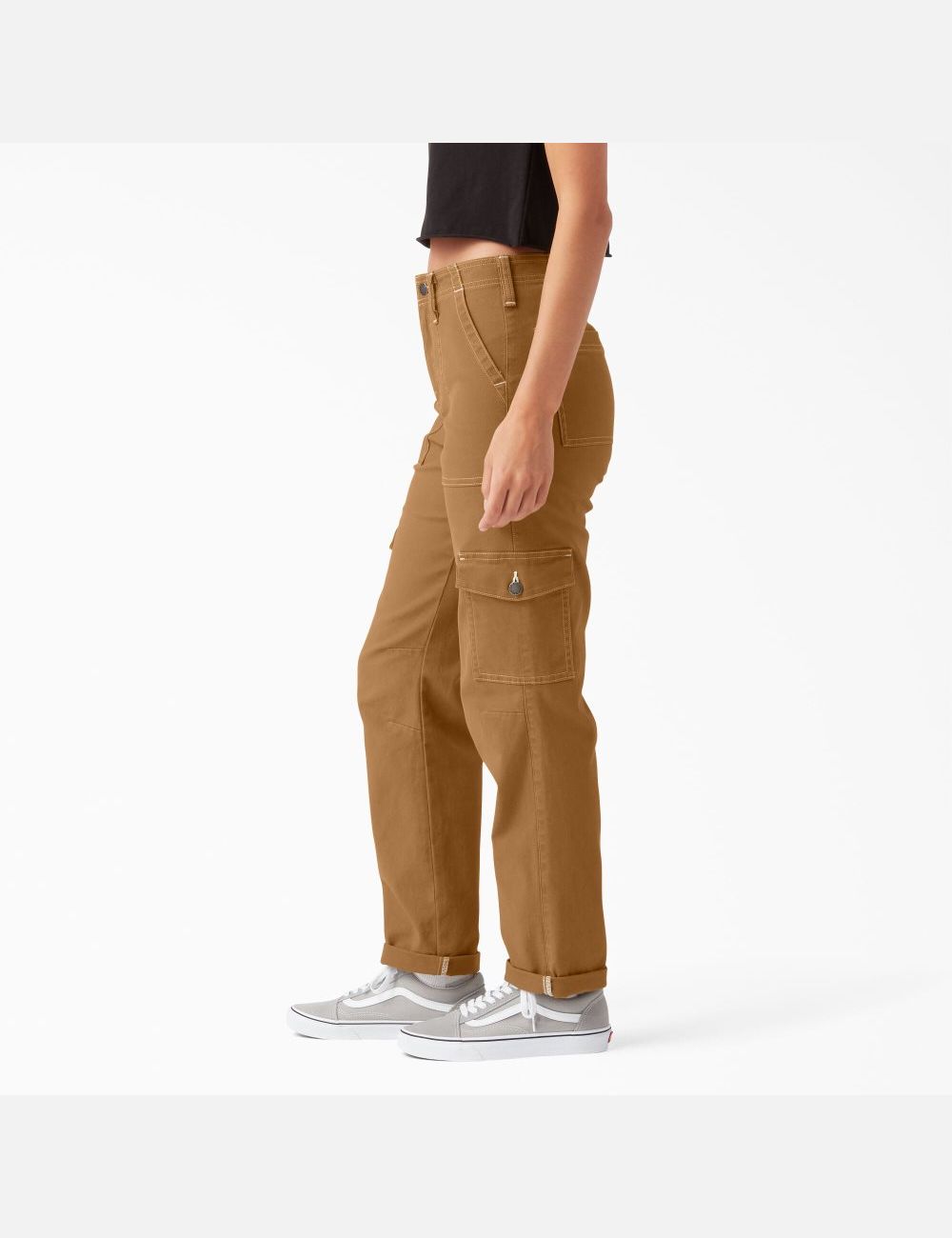 Brown Duck Dickies Cuffed Utility Carpenter Pants | 568OKCSQM