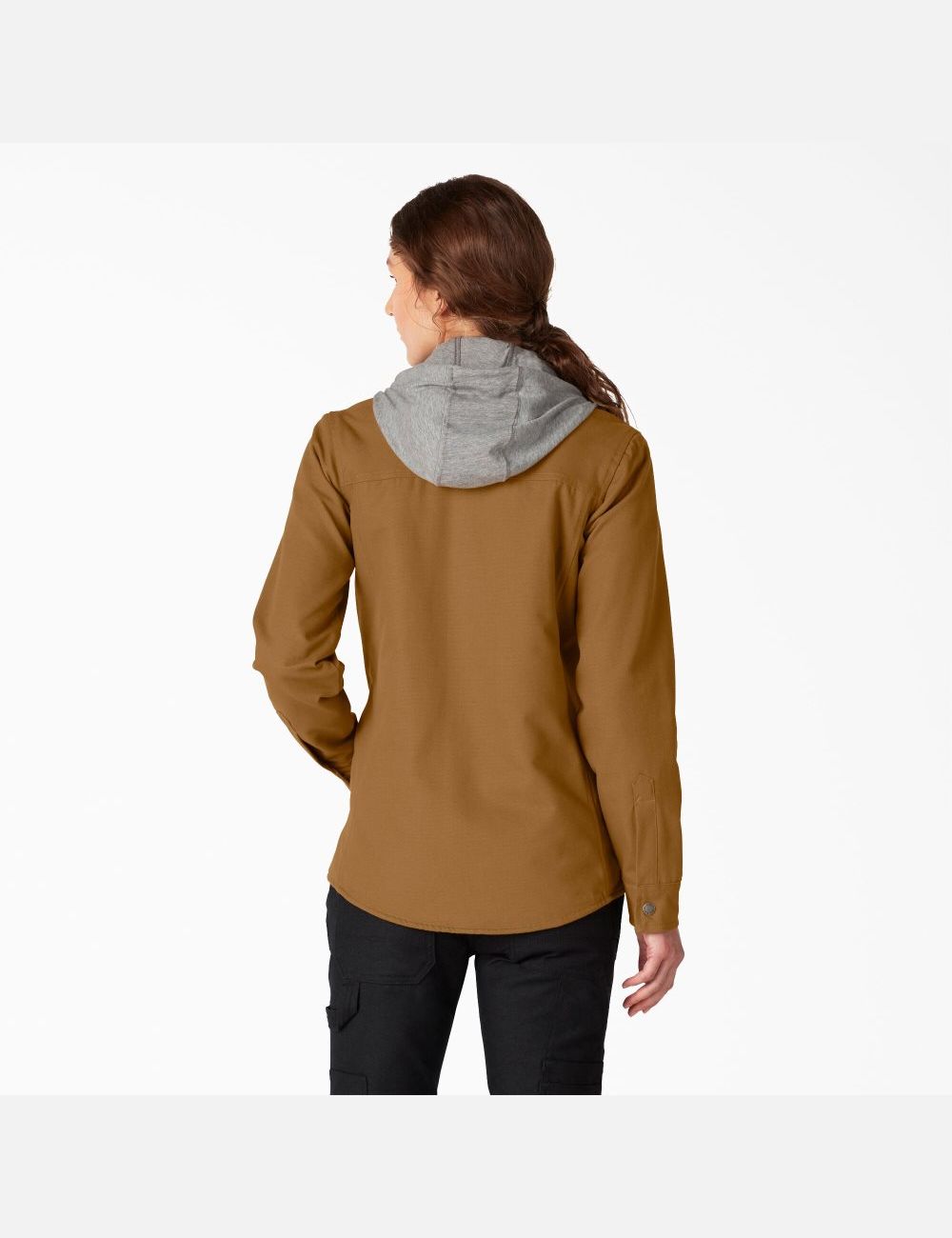 Brown Duck Dickies Duck Hooded Shirt Jackets | 260XMKLAU