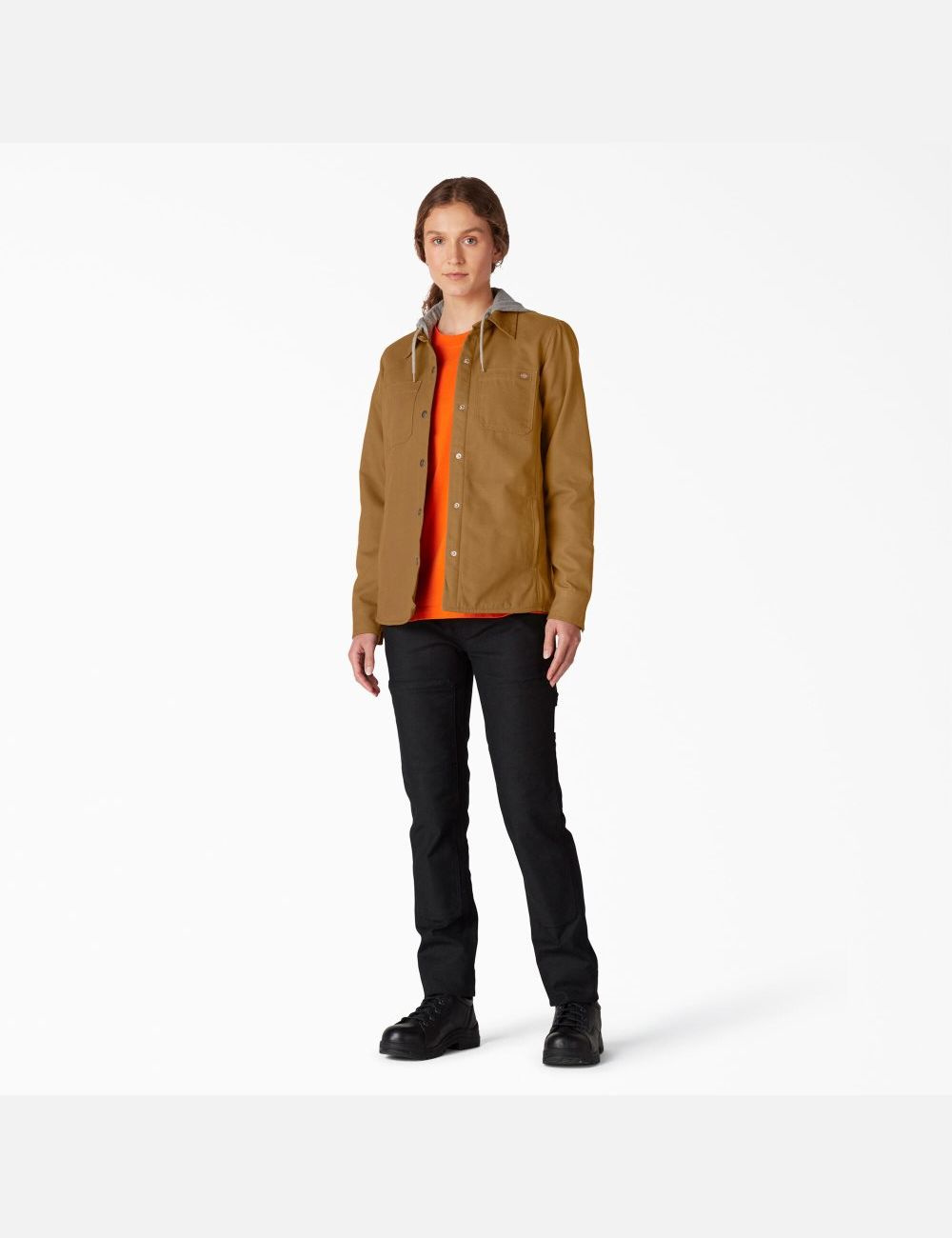 Brown Duck Dickies Duck Hooded Shirt Jackets | 260XMKLAU