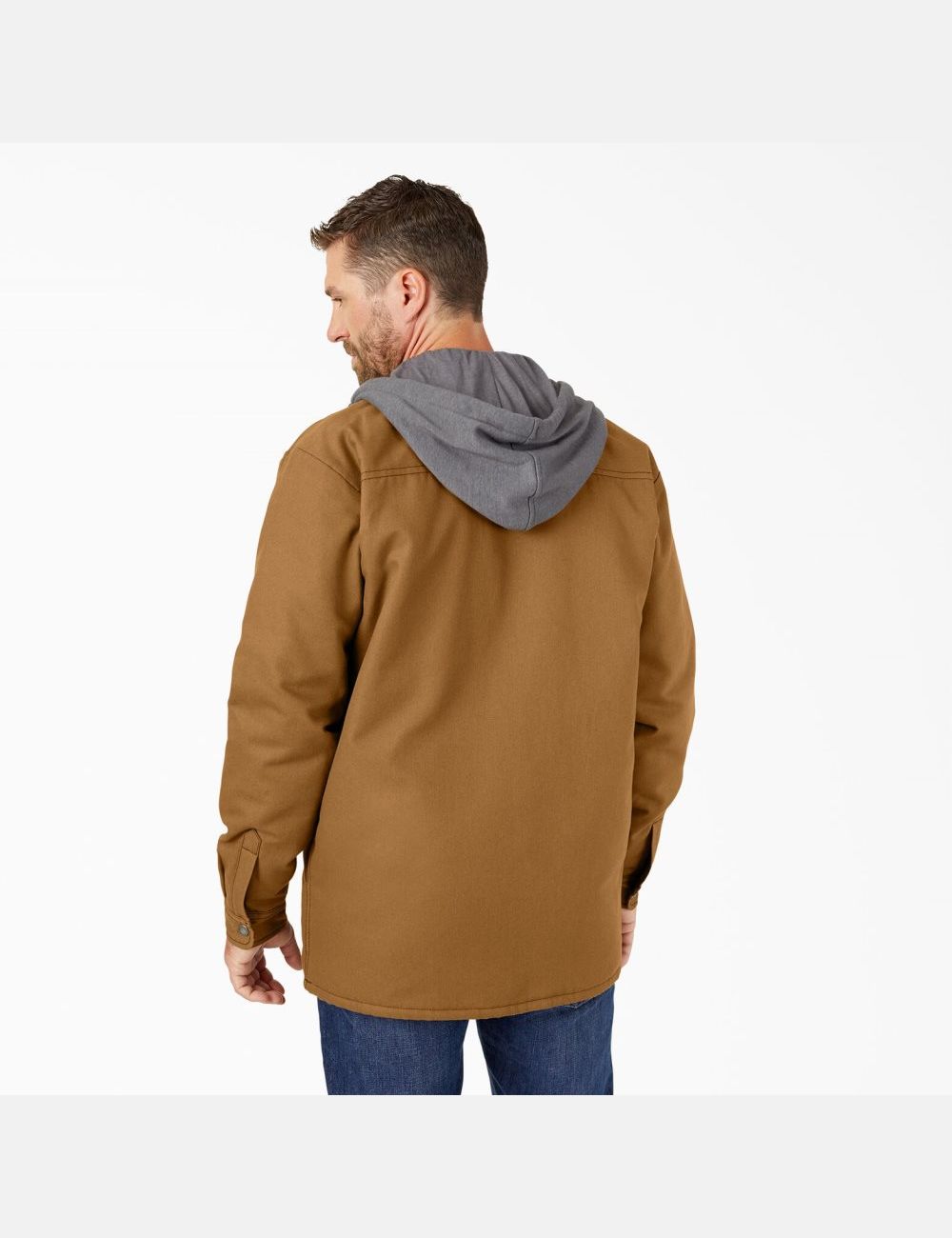 Brown Duck Dickies Hydroshield Duck Hooded Shirt Jackets | 928IECODP