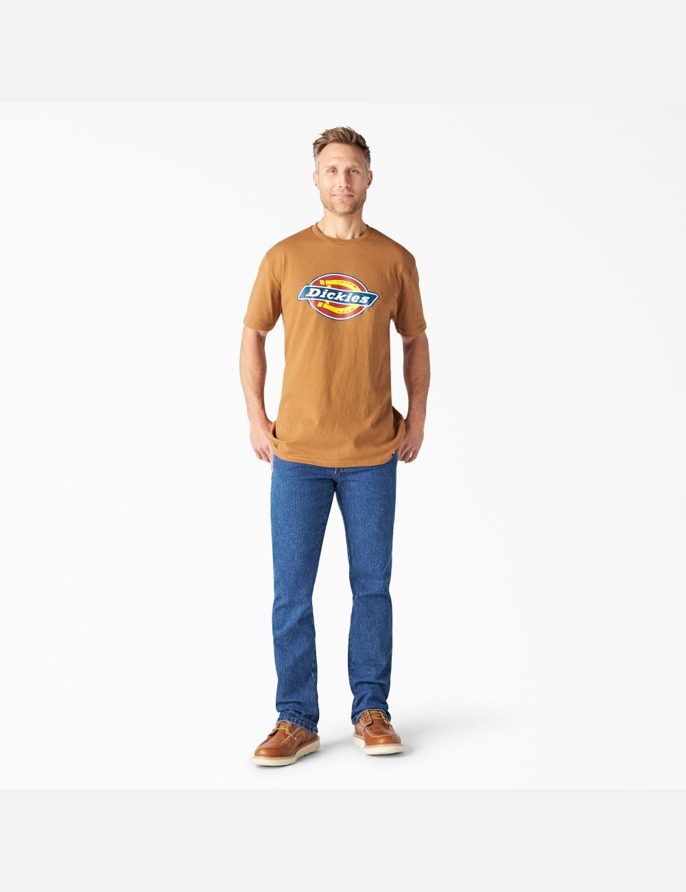 Brown Duck Dickies Logo Graphic T-Shirts | 129WFHYVE