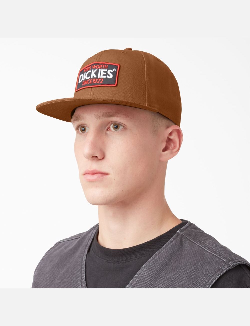 Brown Duck Dickies Logo Patch Flat Bill Hats | 856OPLZSI