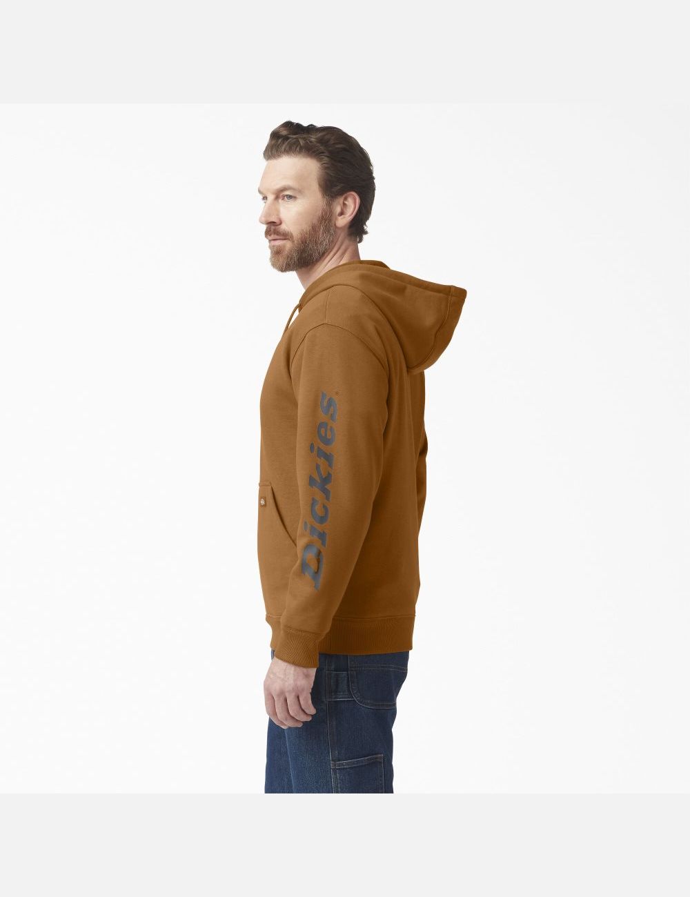 Brown Duck Dickies Water Repellent Logo Sleeve Hoodies | 047WRUILA