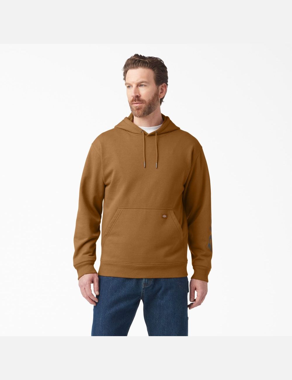 Brown Duck Dickies Water Repellent Logo Sleeve Hoodies | 047WRUILA