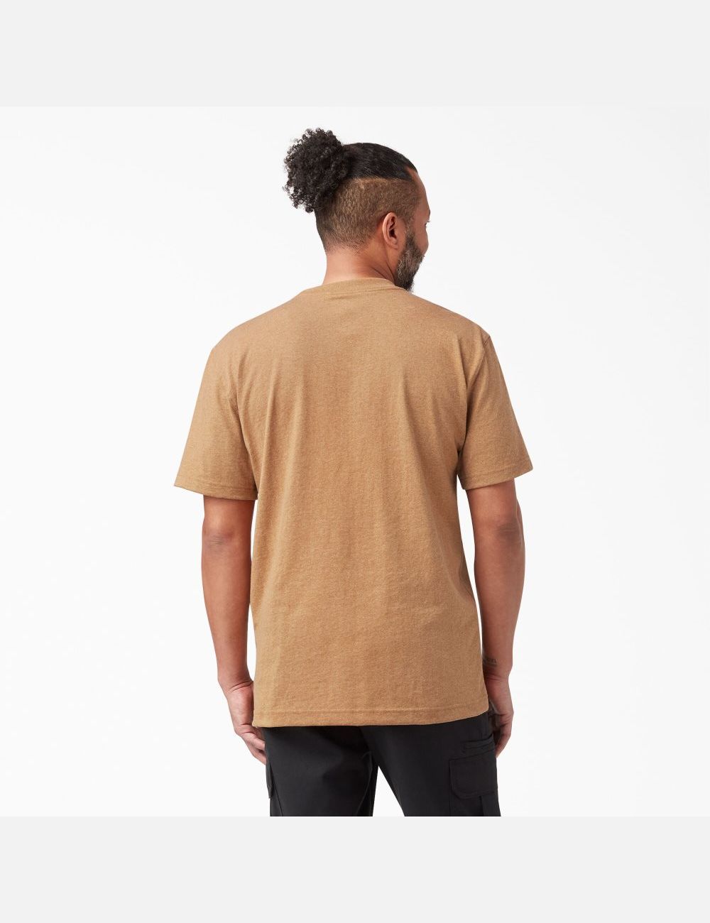 Brown Duck Heather Dickies Short Sleeve Heavyweight Heathered Shirts | 609VASKGT