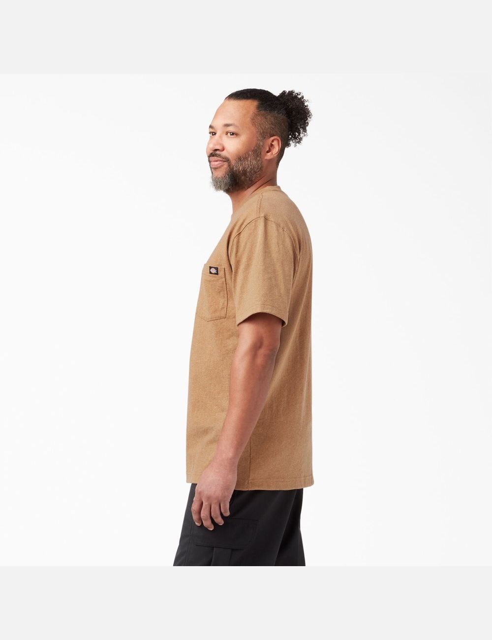 Brown Duck Heather Dickies Short Sleeve Heavyweight Heathered Shirts | 609VASKGT