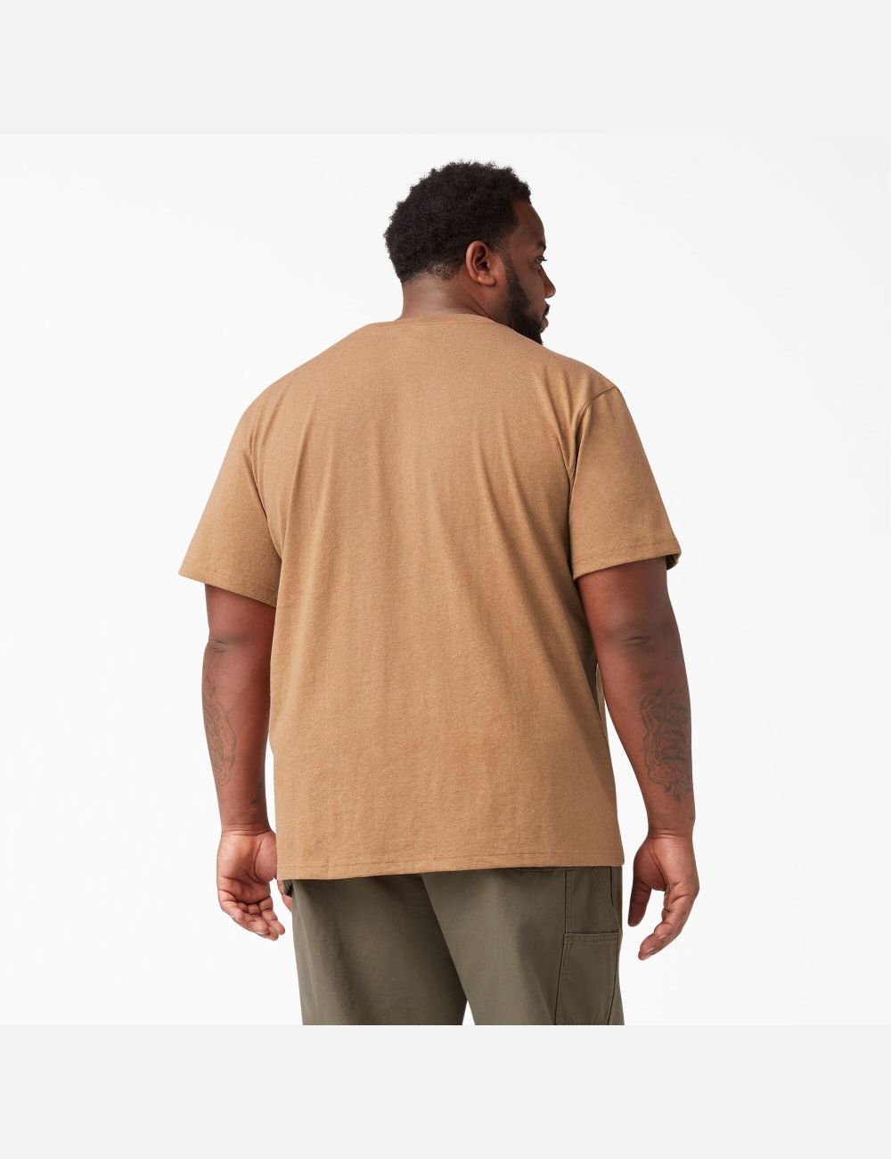 Brown Duck Heather Dickies Short Sleeve Heavyweight Heathered Shirts | 609VASKGT