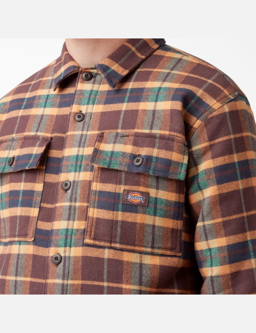 Brown Gingerbread Ivy Plaid Dickies Flannel Quilted Lined Shirt Jackets | 561LPSTNZ