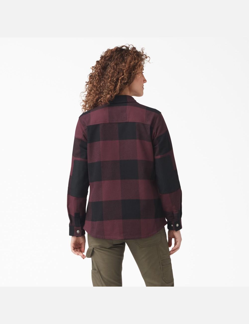 Burgundy Buffalo Plaid Dickies DuraTech Renegade Flannel Shirt Button Up | 039VNLOAG