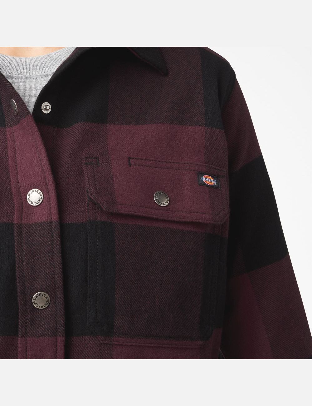 Burgundy Buffalo Plaid Dickies DuraTech Renegade Flannel Shirt Button Up | 039VNLOAG