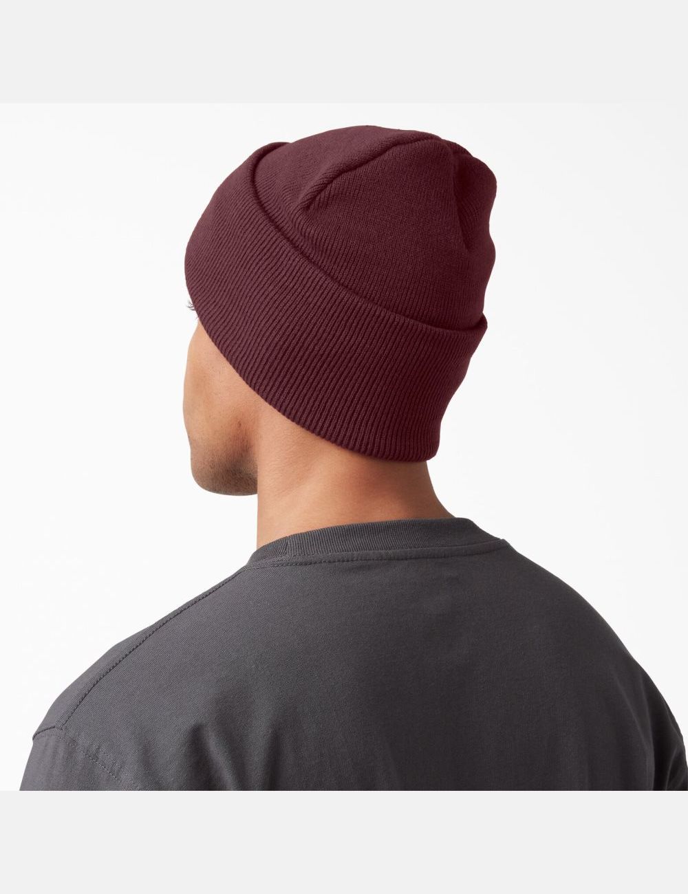 Burgundy Dickies Cuffed Knit Hats | 692PENUZK