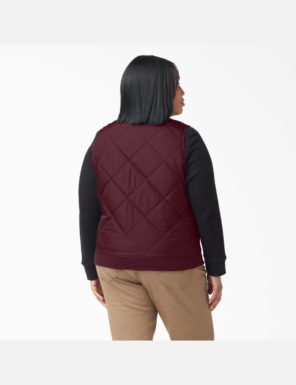 Burgundy Dickies Plus Quilted Outerwear | 408YVHLFS