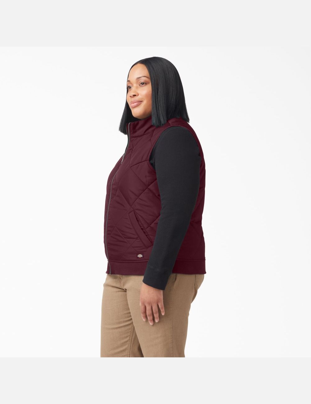 Burgundy Dickies Plus Quilted Outerwear | 408YVHLFS