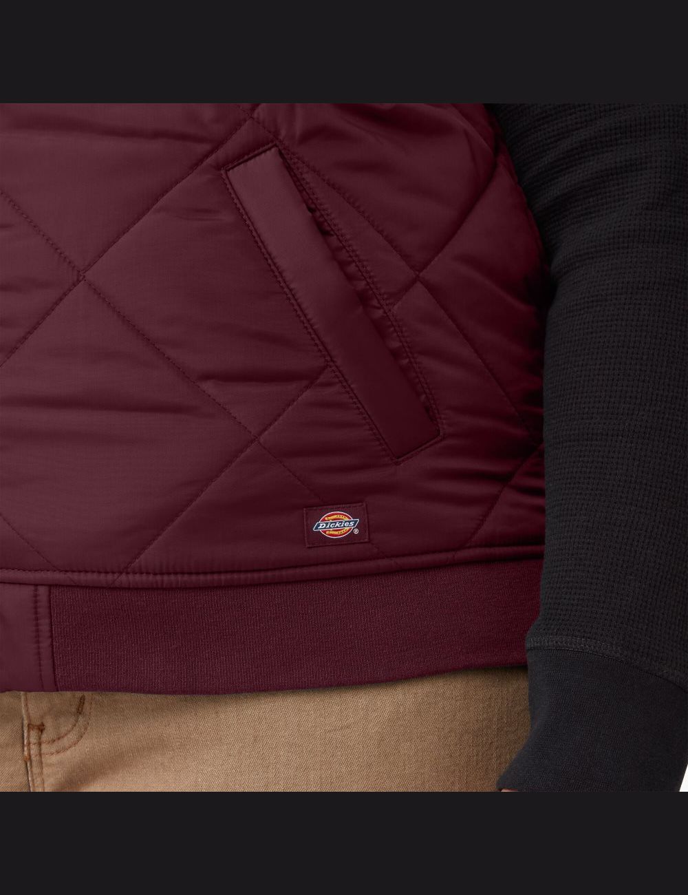 Burgundy Dickies Plus Quilted Outerwear | 408YVHLFS