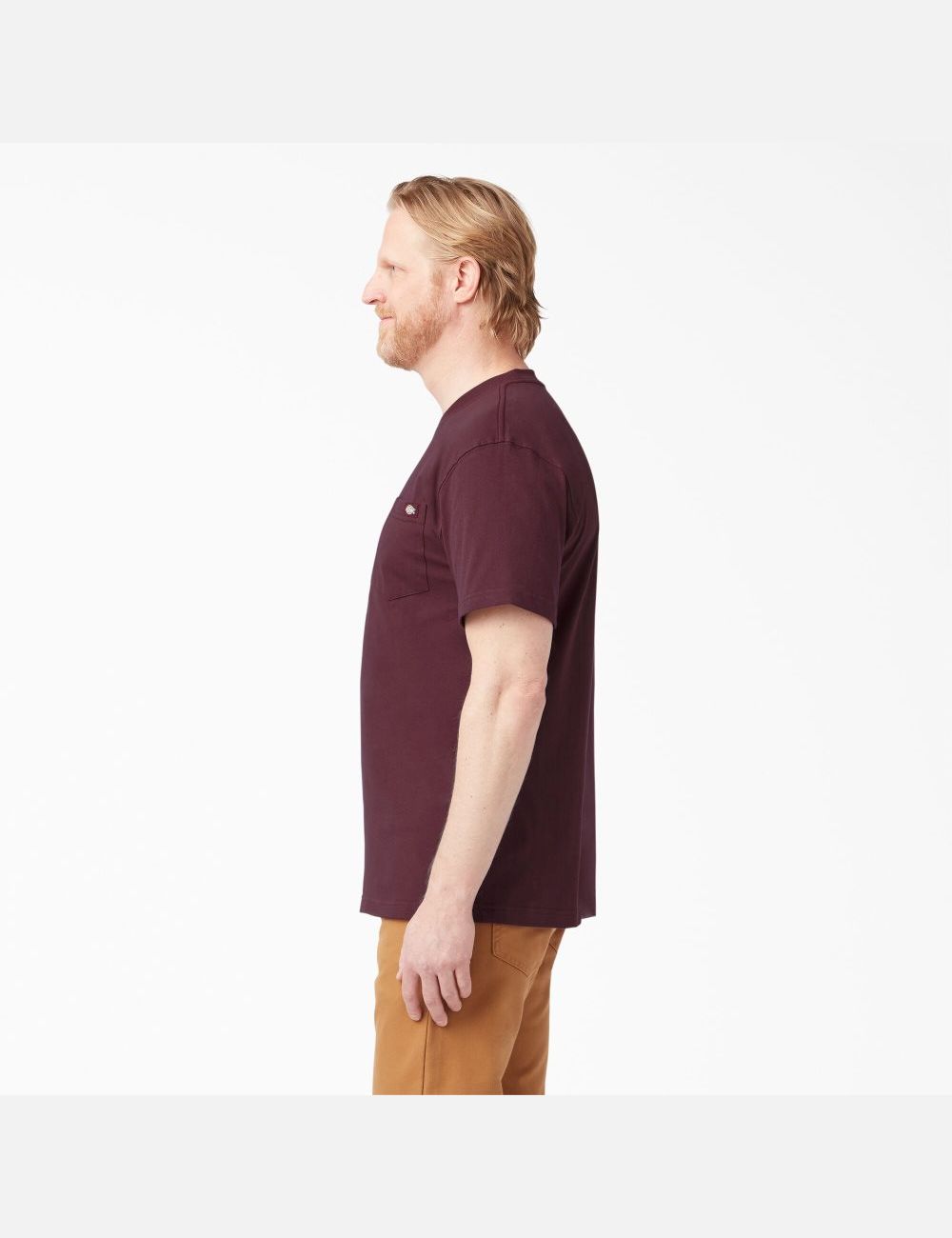 Burgundy Dickies Short Sleeve Heavyweight T-Shirts | 045UHRPXG