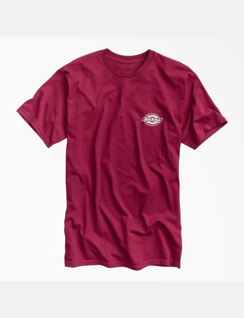 Burgundy Dickies Worldwide Workwear Graphic T-Shirts | 481XISWHK