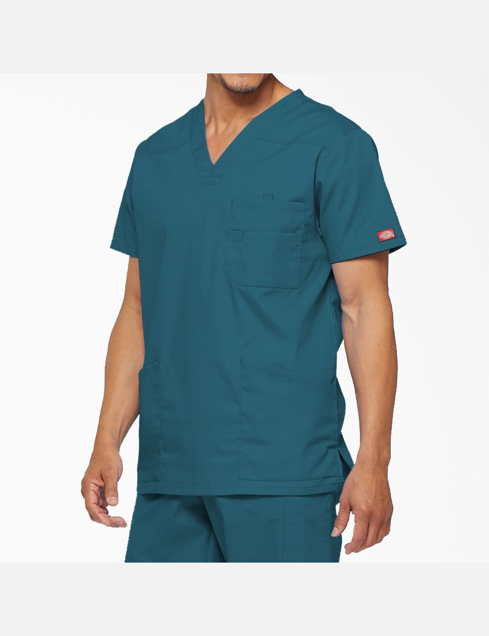 Caribbean Blue Dickies EDS Signature V-Neck Top Scrubs | 726MYSBVZ