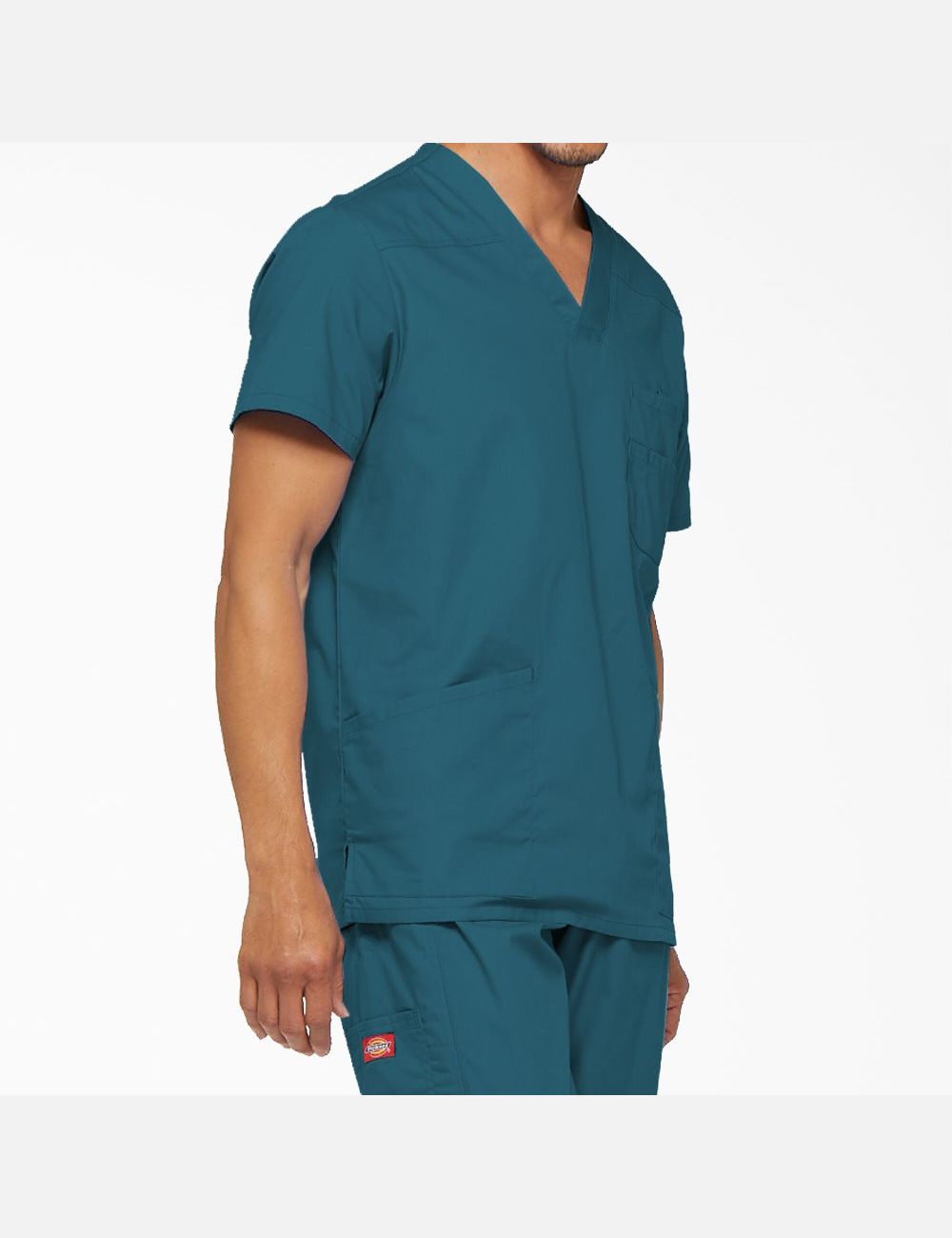 Caribbean Blue Dickies EDS Signature V-Neck Top Scrubs | 726MYSBVZ