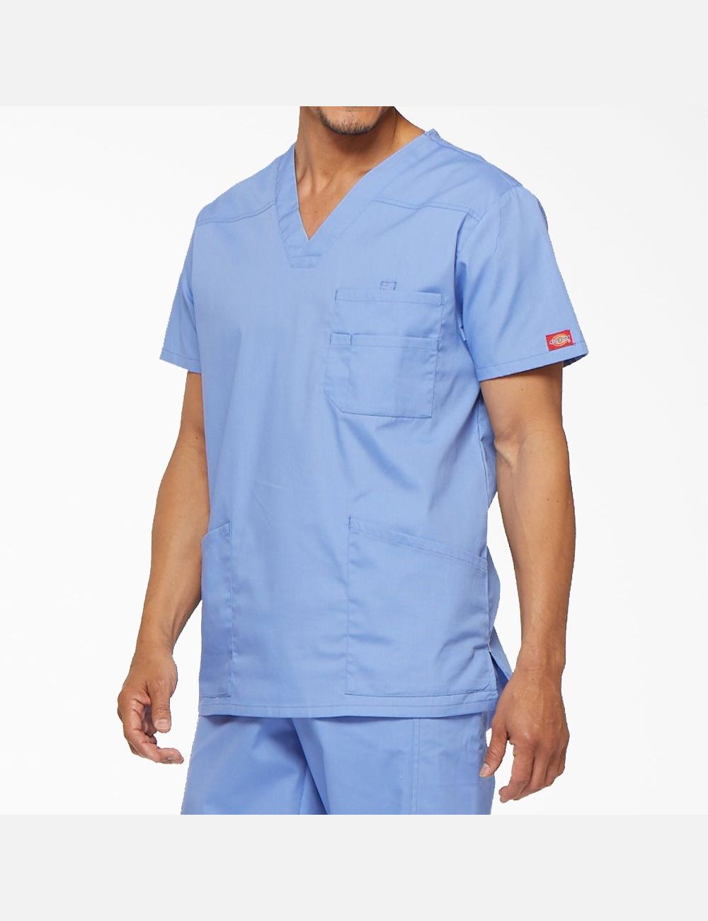 Ceil Blue Dickies EDS Signature V-Neck Top Scrubs | 062BLCXSU