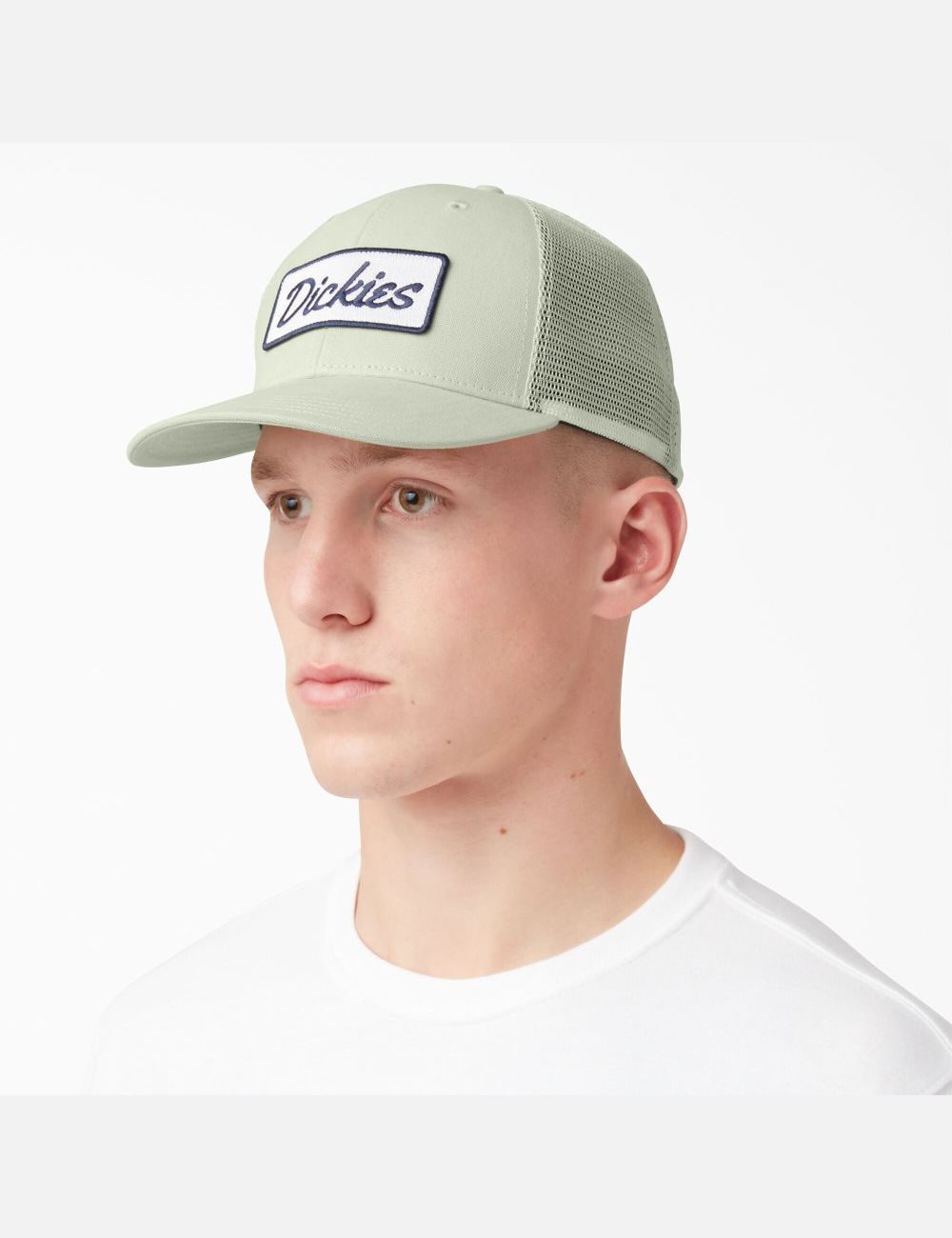 Celadon Green/Cloud Dickies Patch Logo Trucker Hats | 037EAVOSF