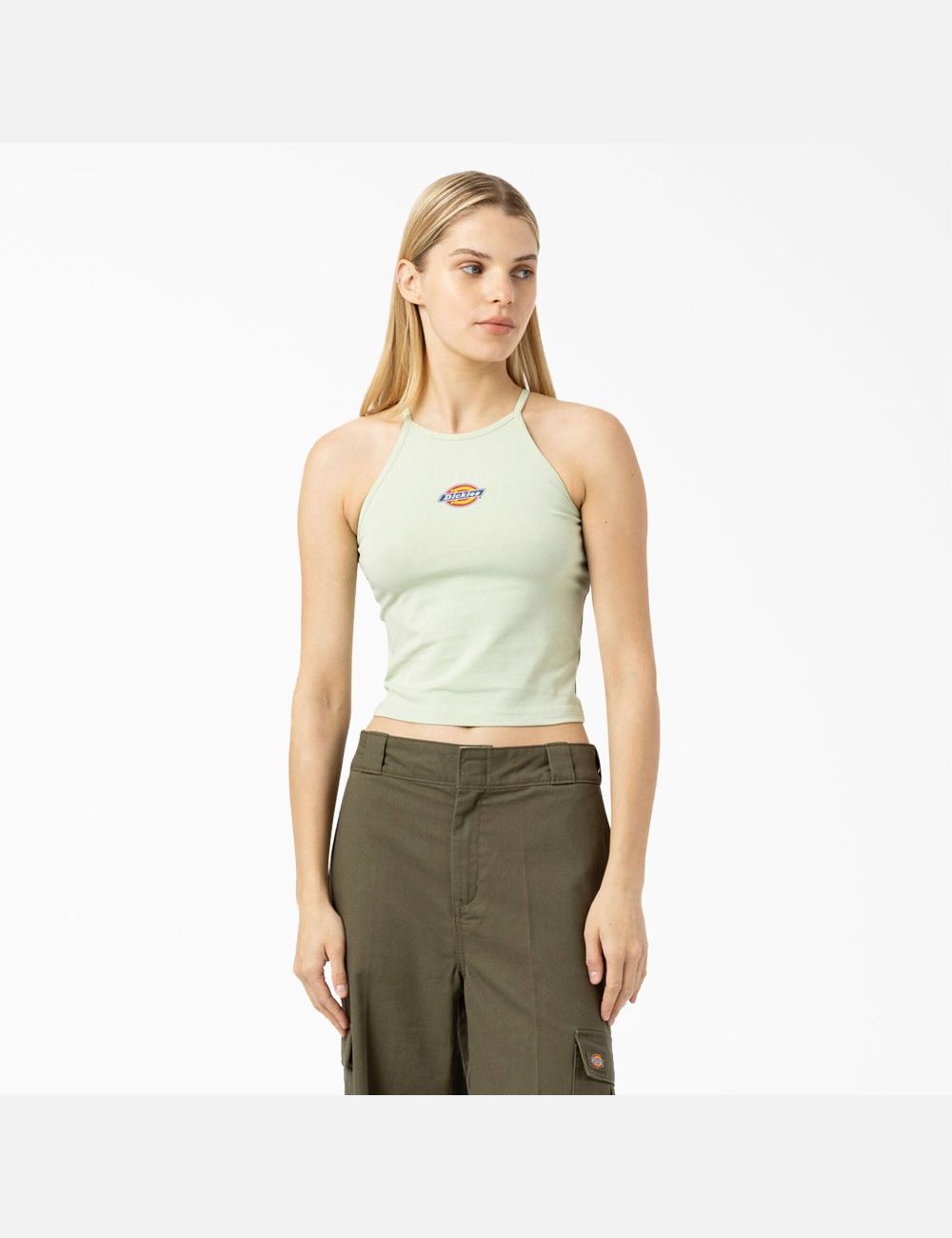 Celadon Green Dickies Chain Lake Cropped Tank Top | 926DTWHRV