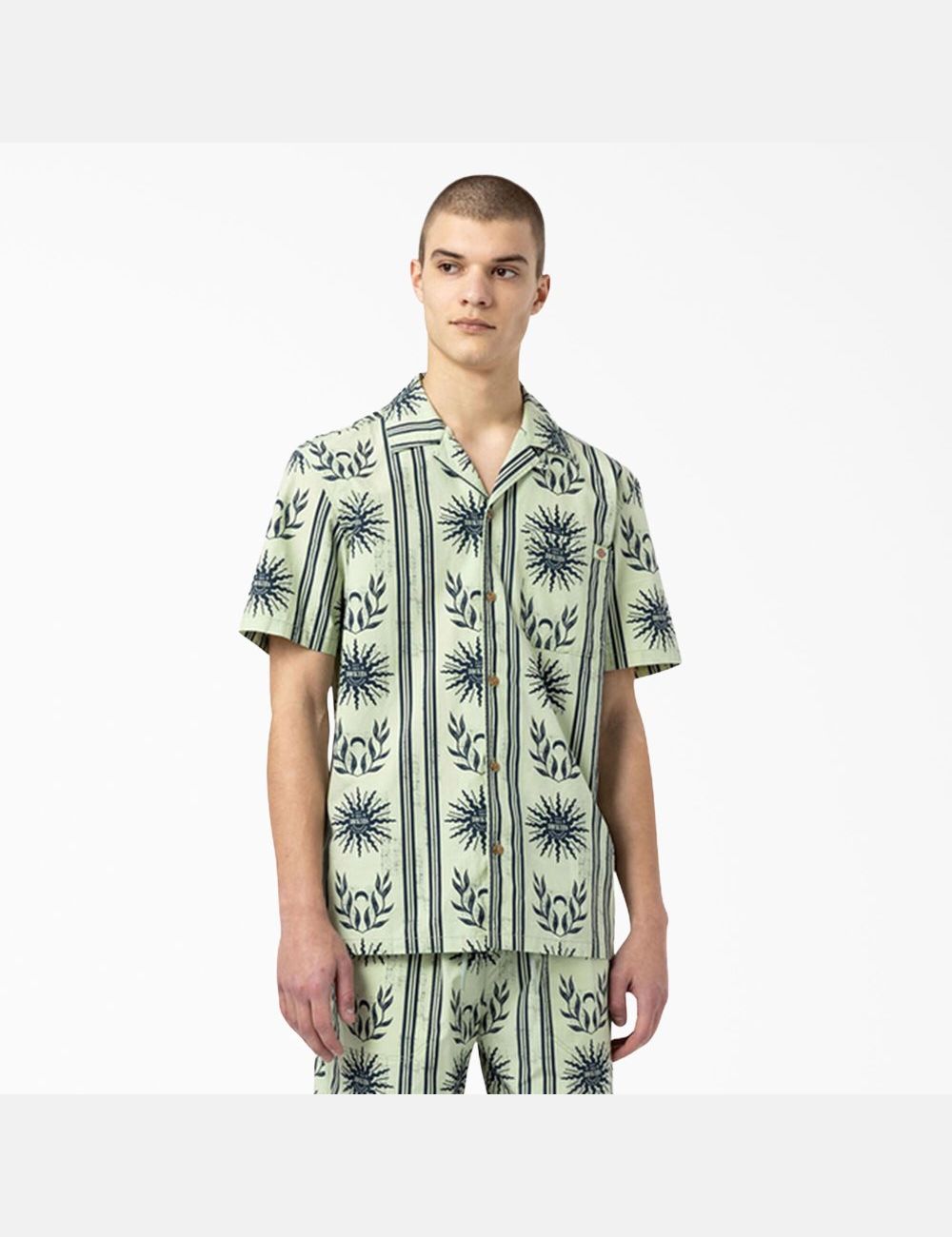 Celadon Green Dickies Kelso Summer Pattern Short Sleeve Shirt Button Up | 514LTAYSK