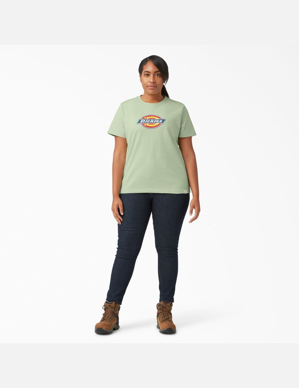 Celadon Green Dickies Plus Logo Graphic T-Shirts | 824NMPLYS