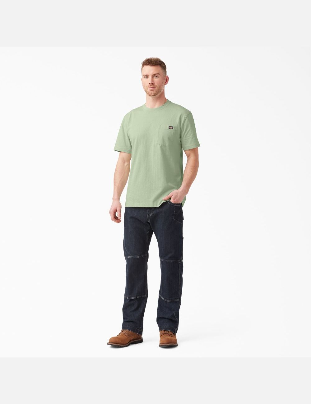 Celadon Green Dickies Short Sleeve Heavyweight T-Shirts | 409XMHOVK