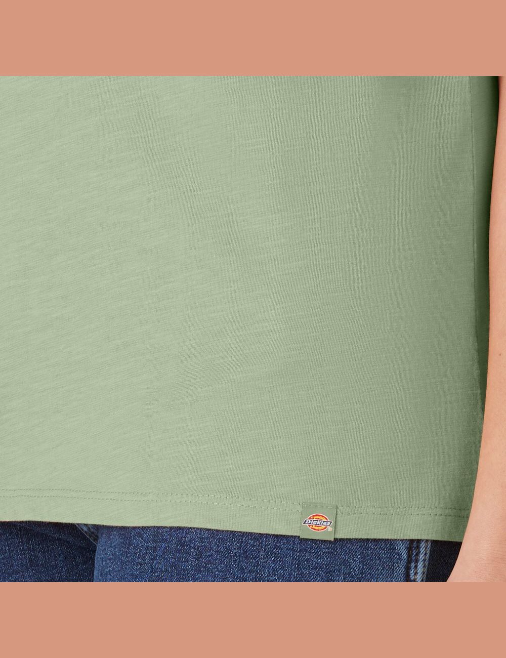 Celadon Green Dickies Short Sleeve V-Neck T-Shirts | 317EZJCYL