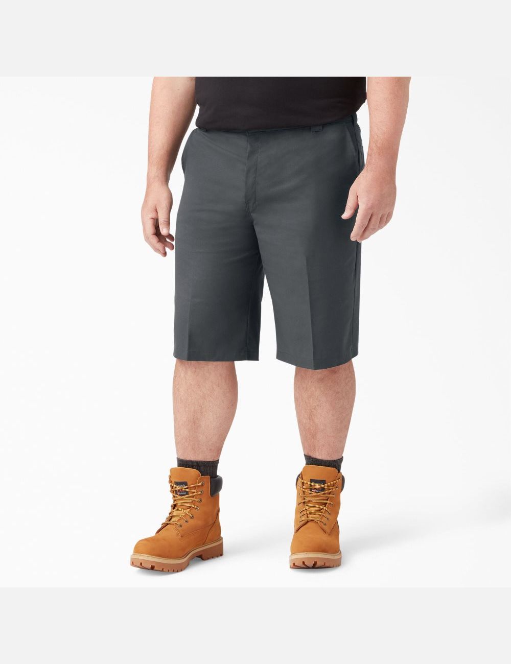 Charcoal Gray Dickies Cooling Active Waist Flat Front Shorts | 625OEQLPY