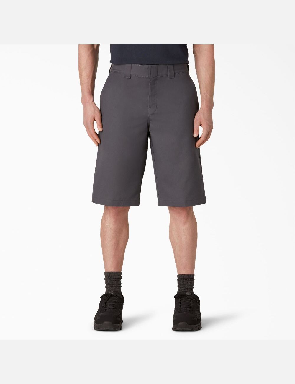 Charcoal Gray Dickies Cooling Active Waist Flat Front Shorts | 625OEQLPY