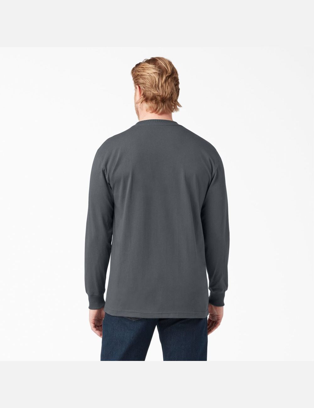 Charcoal Gray Dickies Heavyweight Crew Neck Long Sleeve T-Shirts | 415NMWJLE