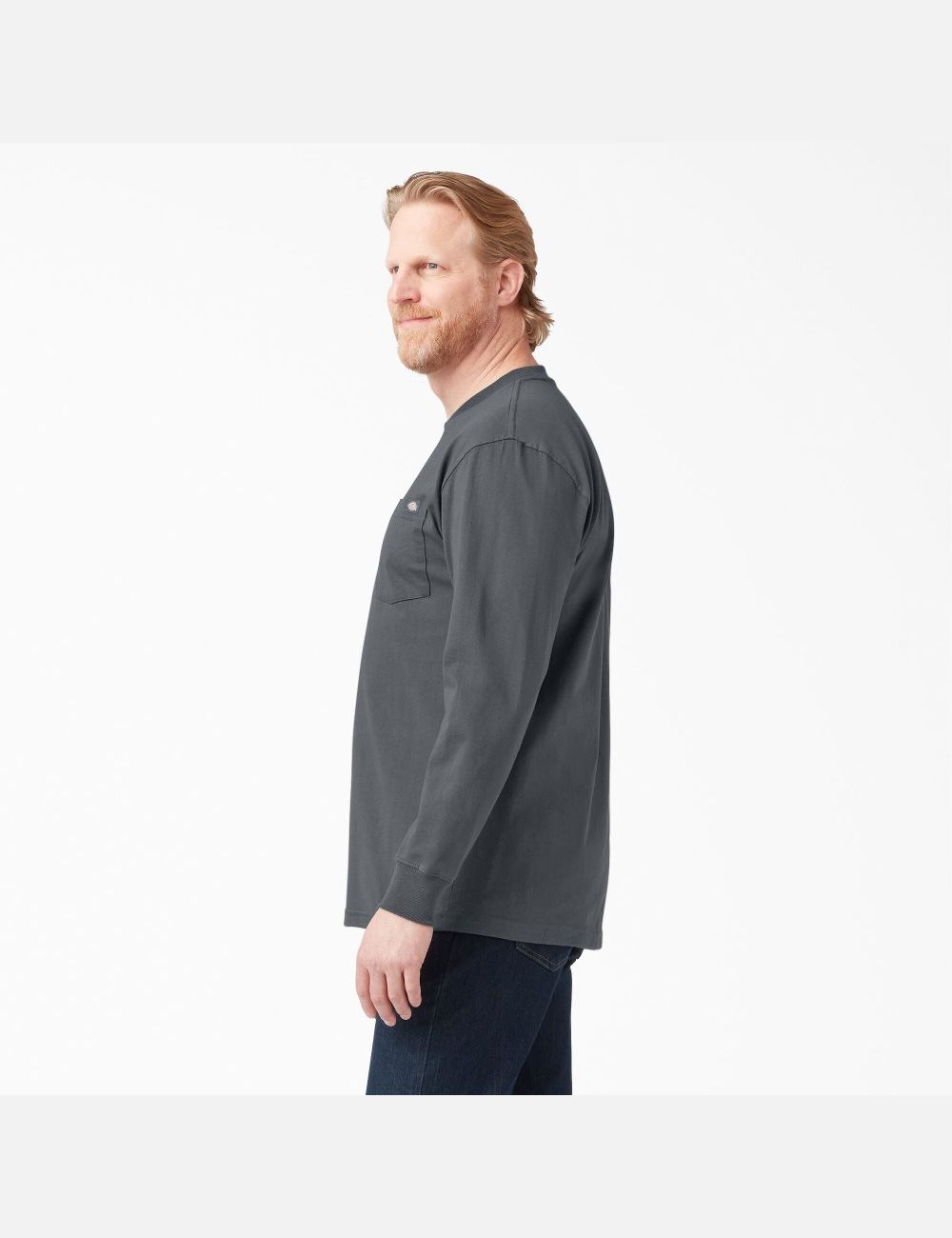 Charcoal Gray Dickies Heavyweight Crew Neck Shirts | 524THQEPG