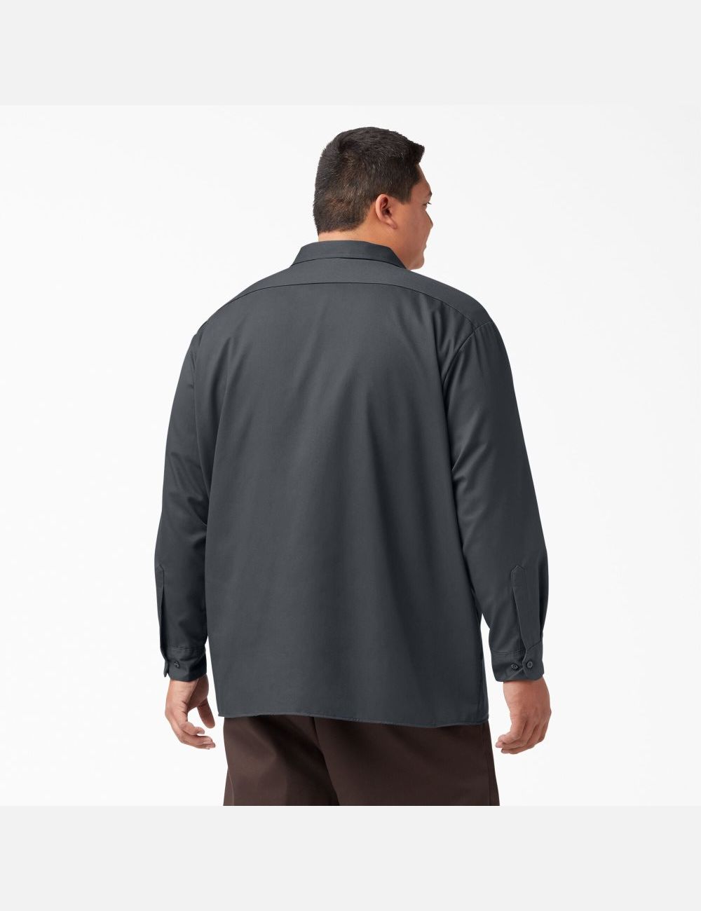 Charcoal Gray Dickies Long Sleeve Work Shirts | 348IQRKVM