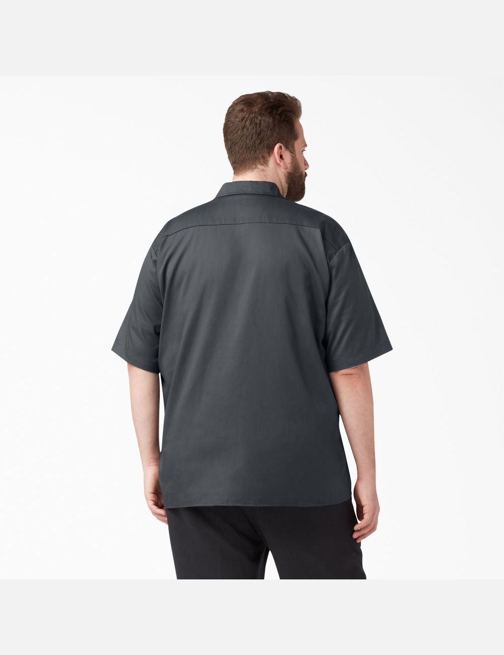 Charcoal Gray Dickies Relaxed Fit Short Sleeve Work Shirts | 410WJVTXE