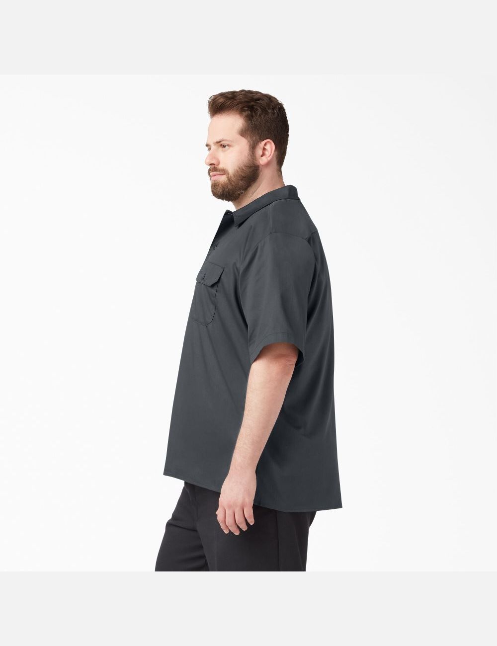 Charcoal Gray Dickies Relaxed Fit Short Sleeve Work Shirts | 410WJVTXE