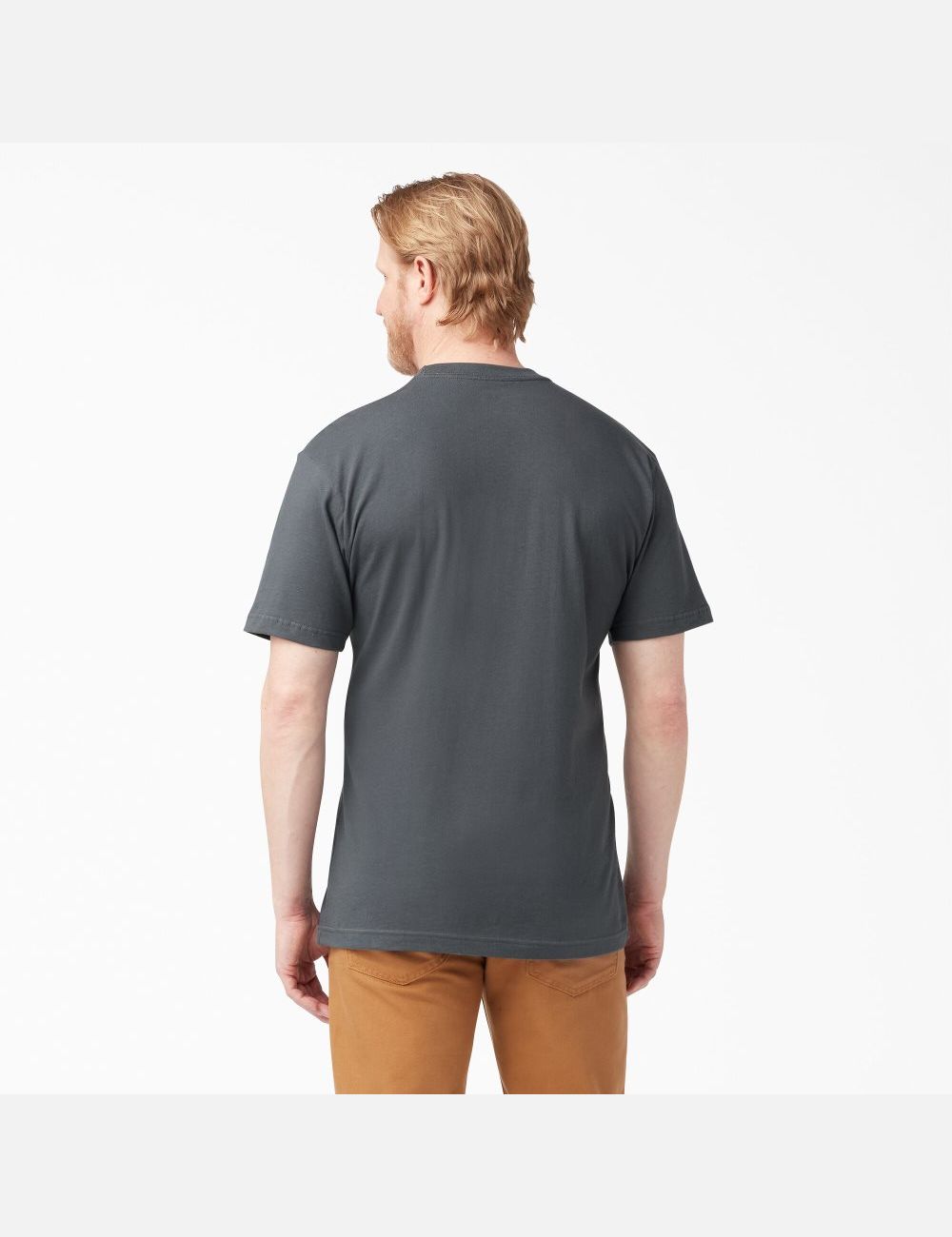 Charcoal Gray Dickies Short Sleeve Pocket T-Shirts | 042TRWHQP