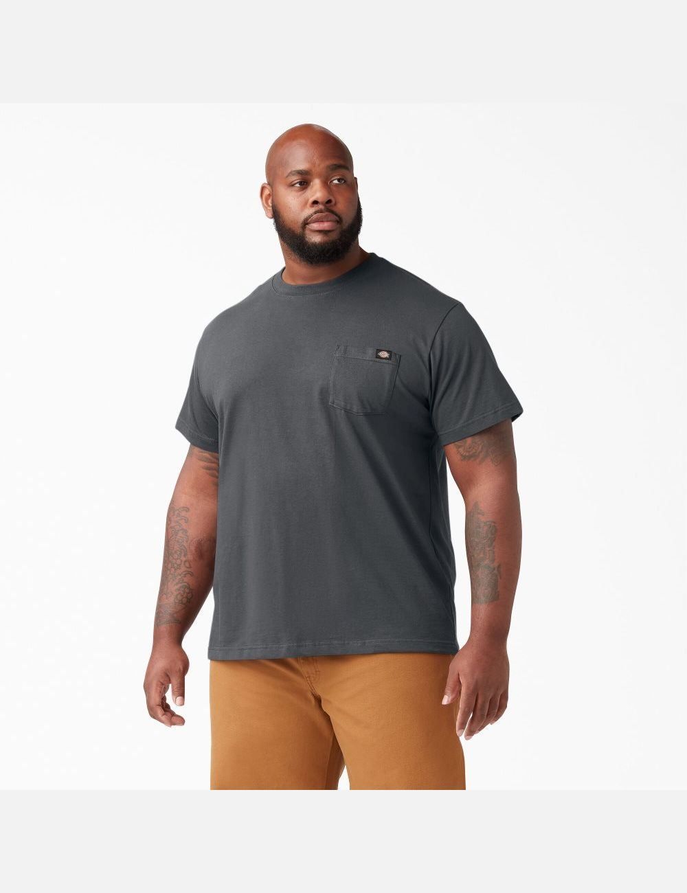 Charcoal Gray Dickies Short Sleeve Pocket T-Shirts | 042TRWHQP