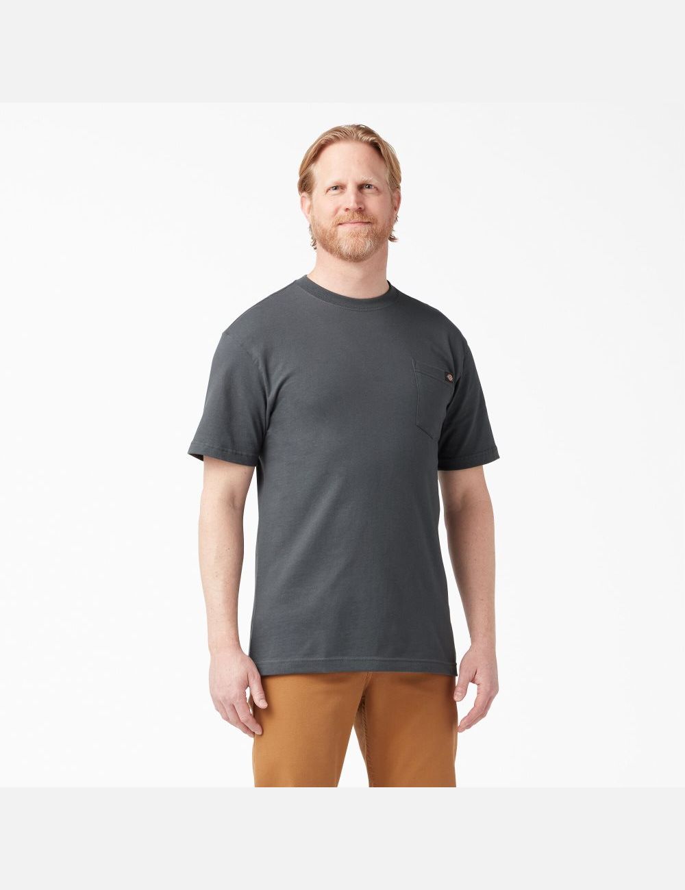 Charcoal Gray Dickies Short Sleeve Pocket Shirts | 382PXLSBO