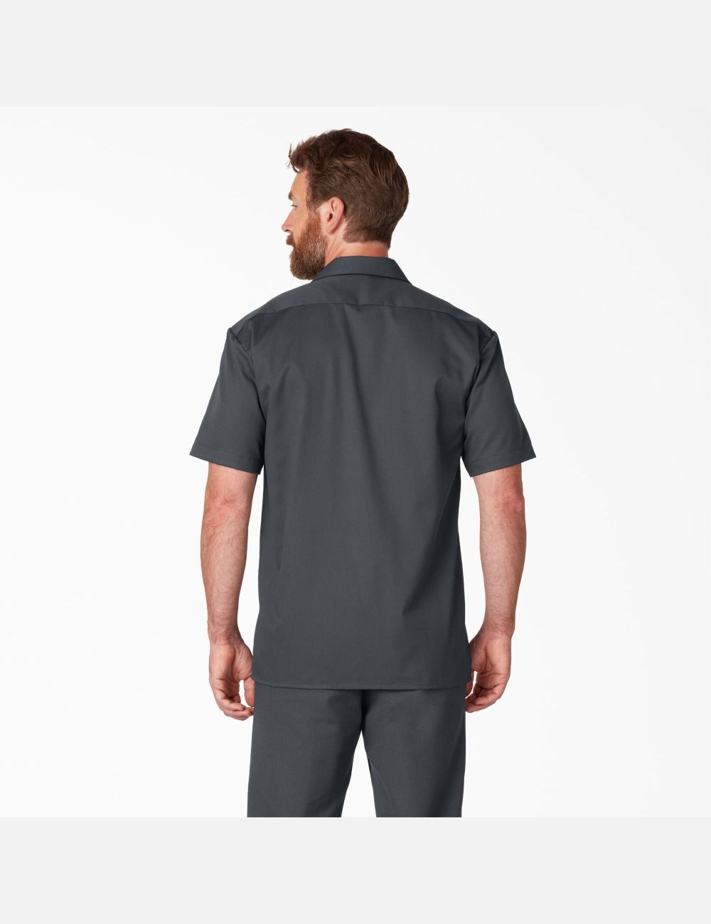 Charcoal Gray Dickies Short Sleeve Shirts | 480WJXKFR