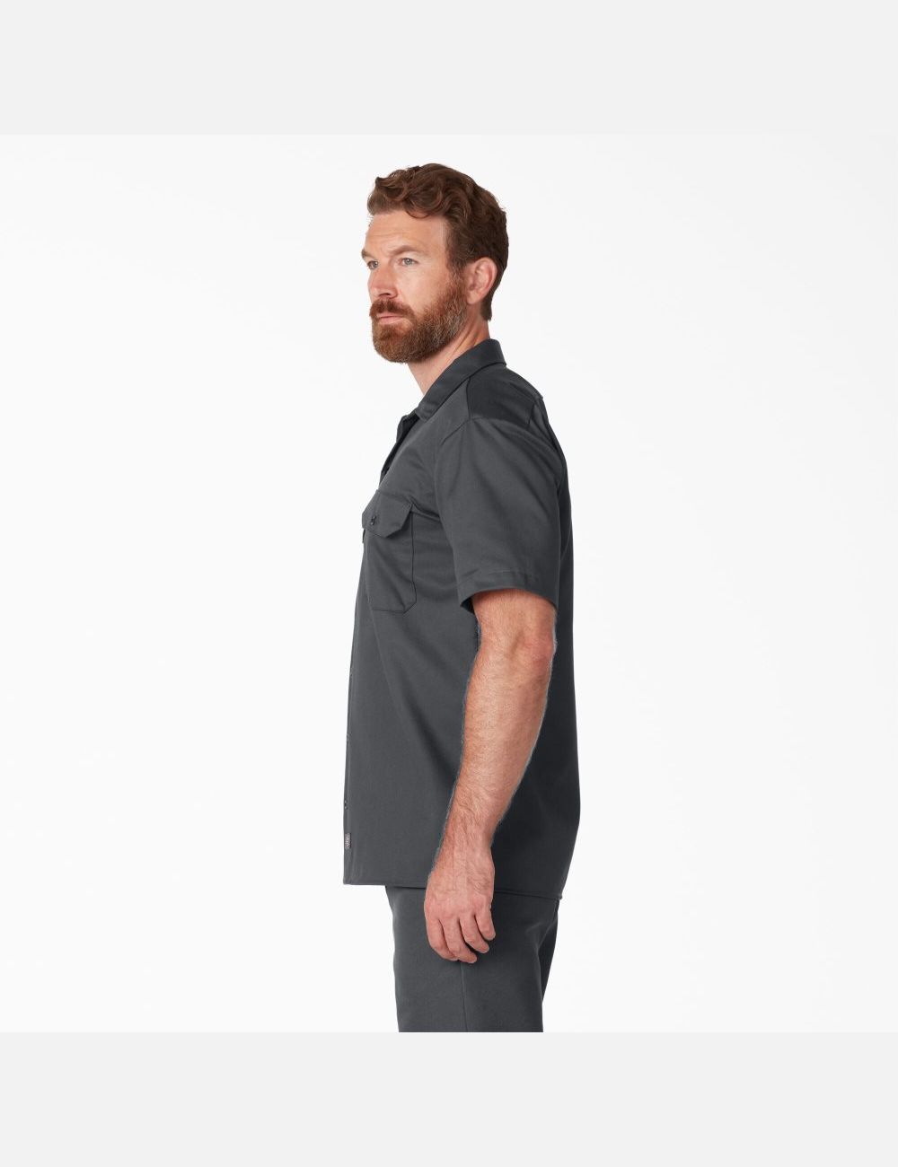 Charcoal Gray Dickies Short Sleeve Shirts | 480WJXKFR