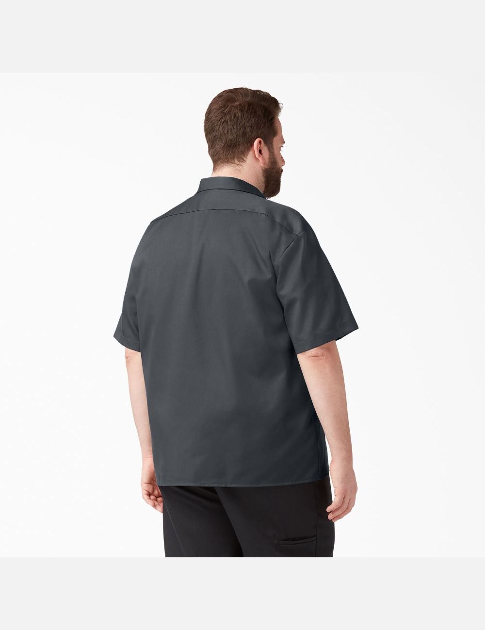 Charcoal Gray Dickies Short Sleeve Shirts | 480WJXKFR