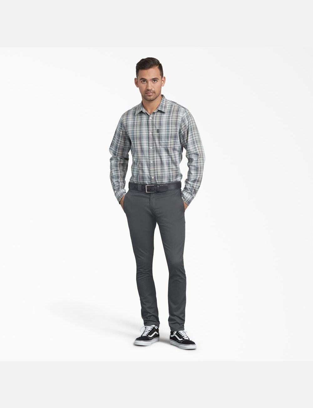 Charcoal Gray Dickies Skinny Fit Straight Leg Work Pants | 513GKNFBE