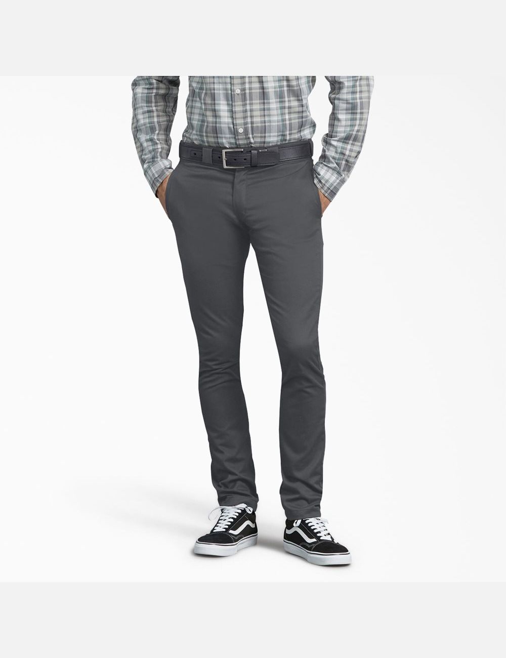 Charcoal Gray Dickies Skinny Fit Straight Leg Work Pants | 513GKNFBE