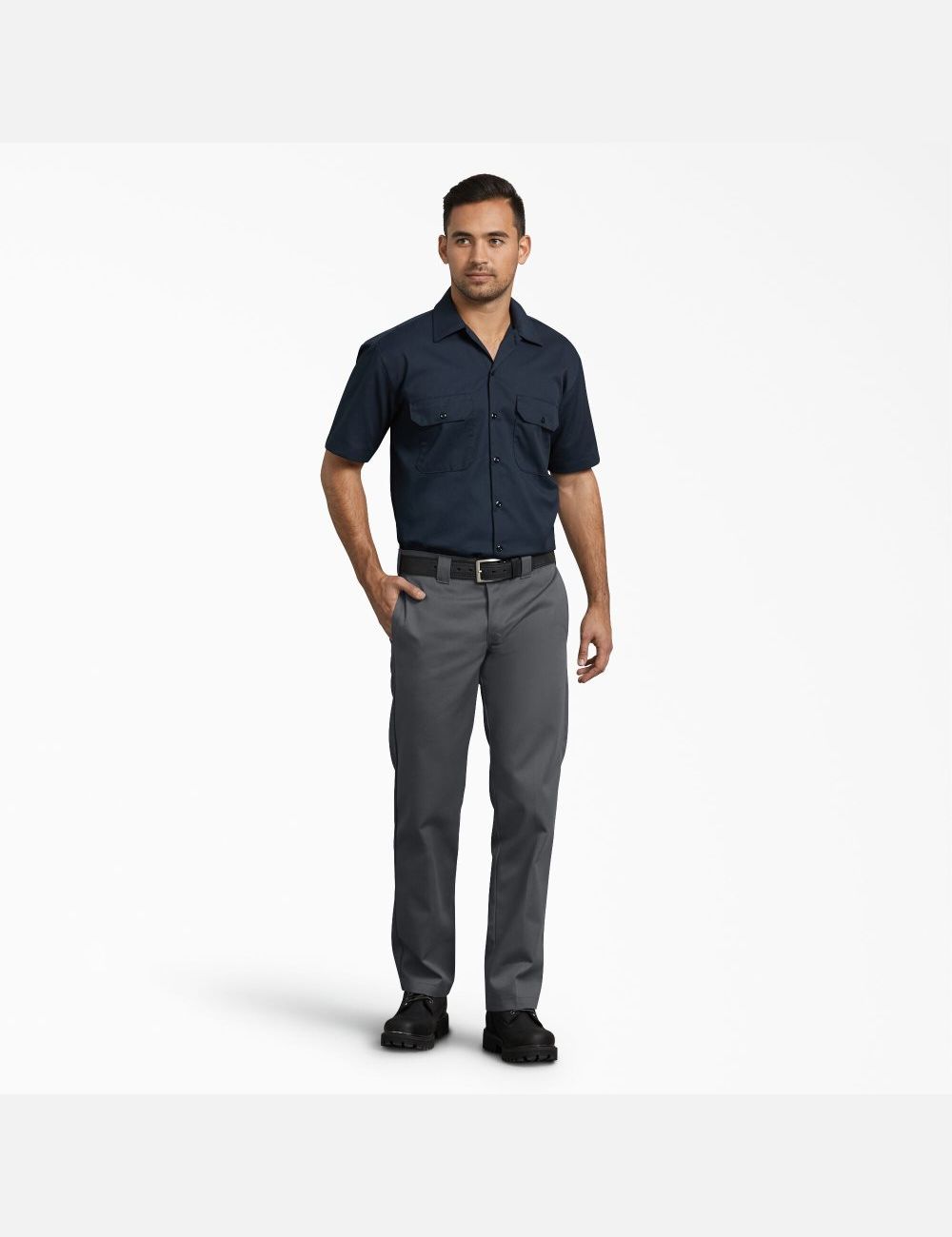 Charcoal Gray Dickies Slim Fit Straight Leg Work Pants | 265OXUJEW