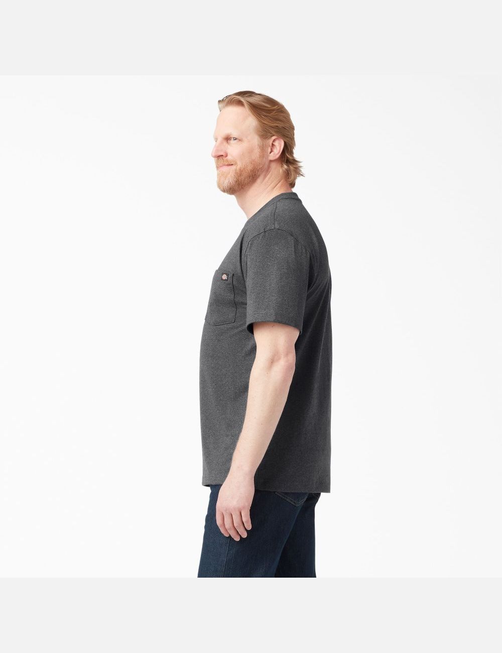 Charcoal Gray Heather Dickies Short Sleeve Heavyweight Heathered T-Shirts | 247AVWLME