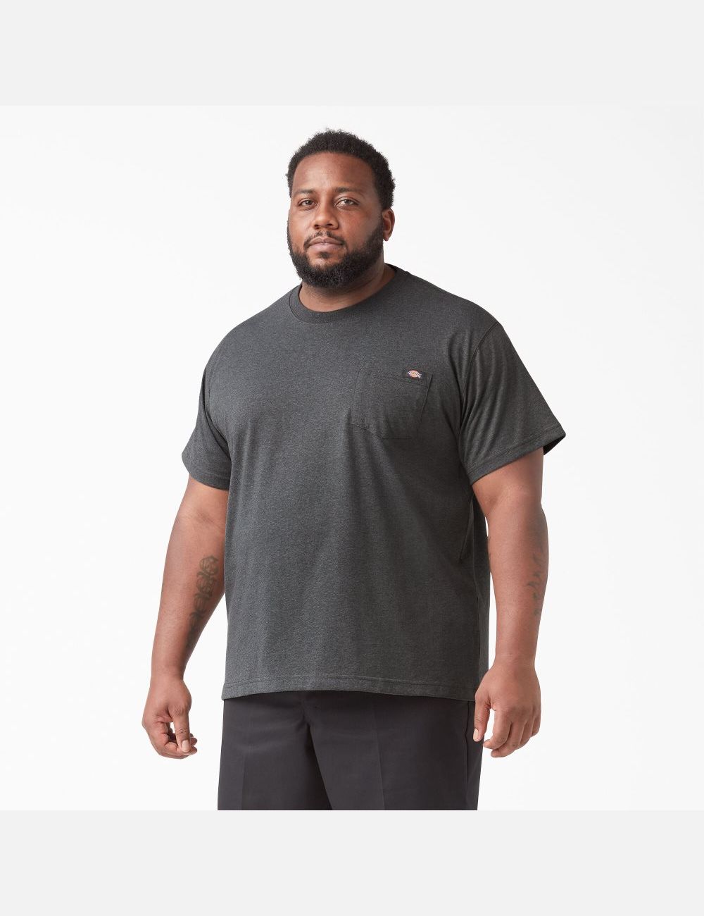 Charcoal Gray Heather Dickies Short Sleeve Heavyweight Heathered T-Shirts | 247AVWLME