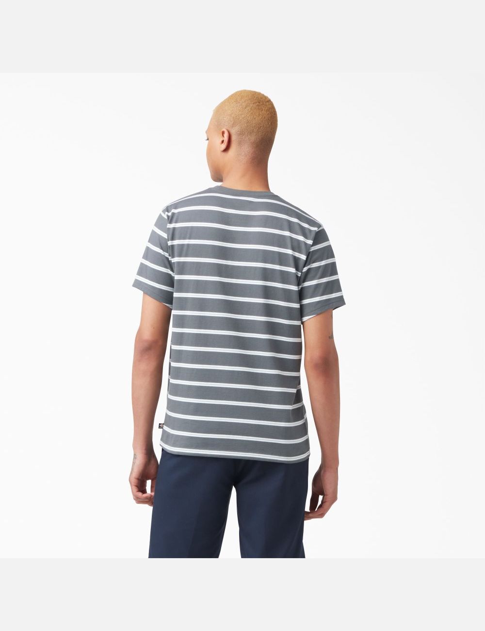 Charcoal Mini Stripe Dickies Skateboarding Striped T-Shirts | 460KXCSJQ