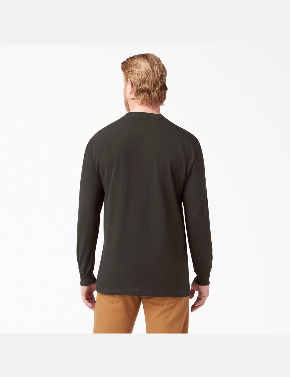 Chocolate Brown Dickies Heavyweight Crew Neck Long Sleeve T-Shirts | 319KIDUMA